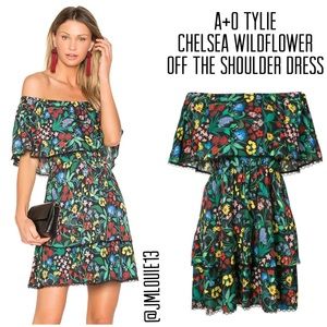 🎀SOLD🎀Alice Olivia Tylie Chelsea Wildflower Floral Off the Shoulder Dress